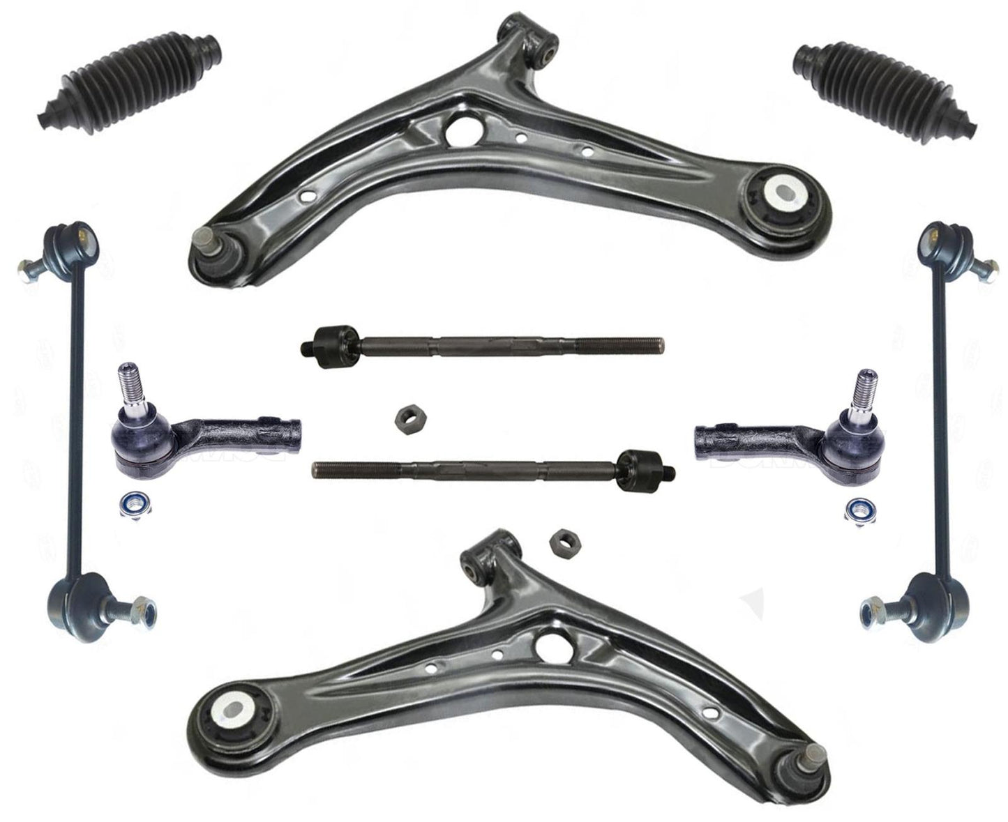 Front Lower Control Arms Inner Outer Tie Rods & Links For Ford Fiesta 2011-2017