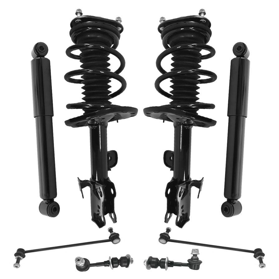Puntales delanteros completos Amortiguadores traseros Enlaces delanteros y traseros 06-12 para Toyota Rav4 3.5L