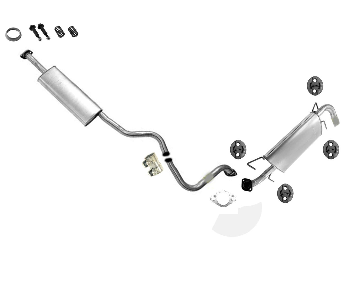 Exhaust System Res Pipe Muffler for 08-11 Subaru Impreza 2.5 Natural Hatchback