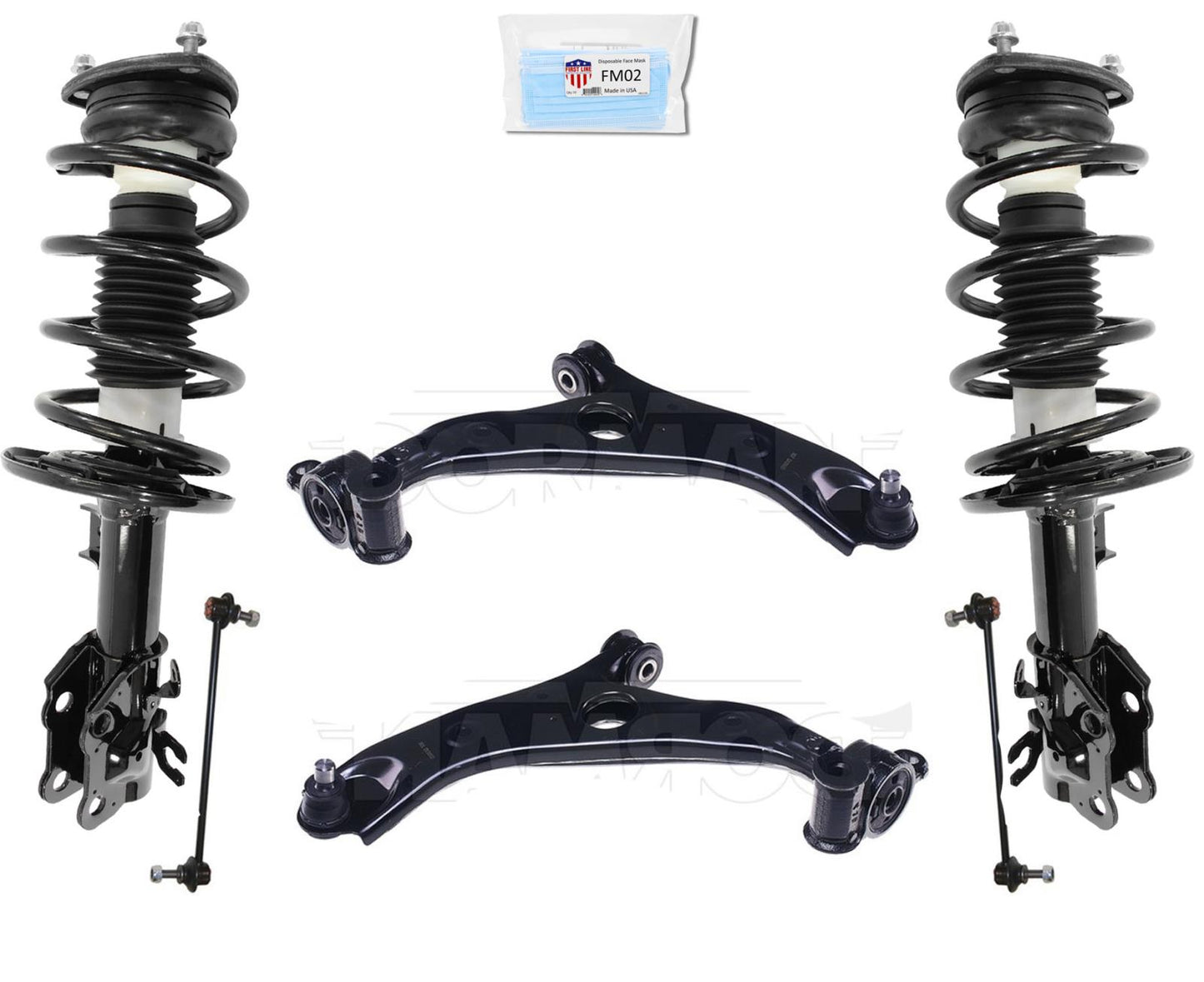 Front Complete Struts Lower Controls Arms & Sway Bar Links For 2014-2017 Mazda 6