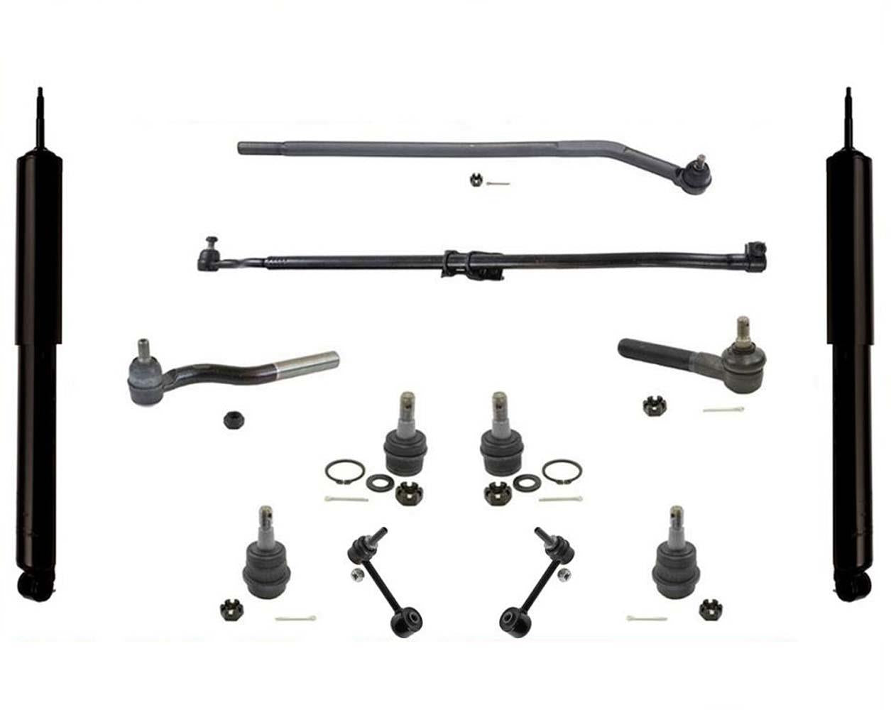For Jeep Wrangler 2007-2017 Front Shocks Upper & Lower Ball Joints Tie Rods Arms
