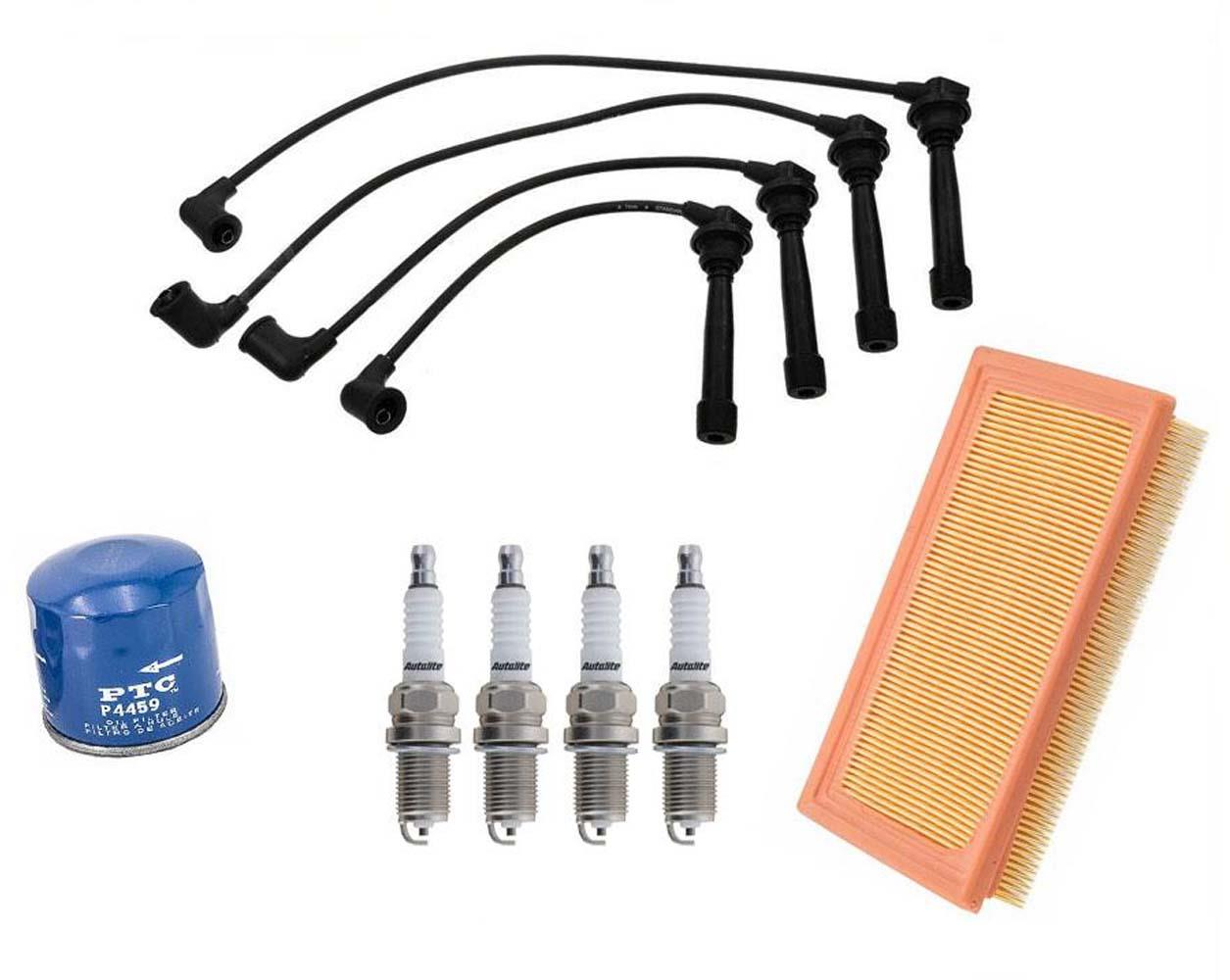Cables de encendido Bujías Filtros de aceite de aire Kit de 7 piezas para Hyundai Accent 1.6L 01-05