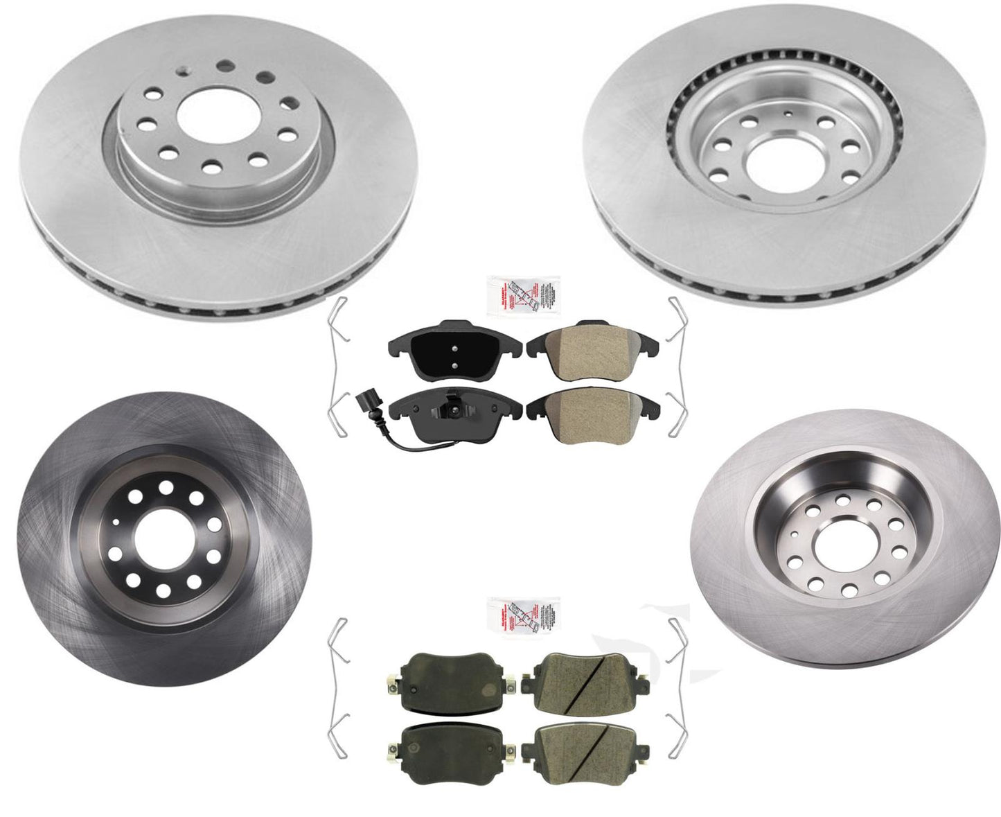 Pastillas de freno de rotores de freno delantero y trasero para Audi Q3 Q3 Quattro 2016-2018, kit de 6 piezas