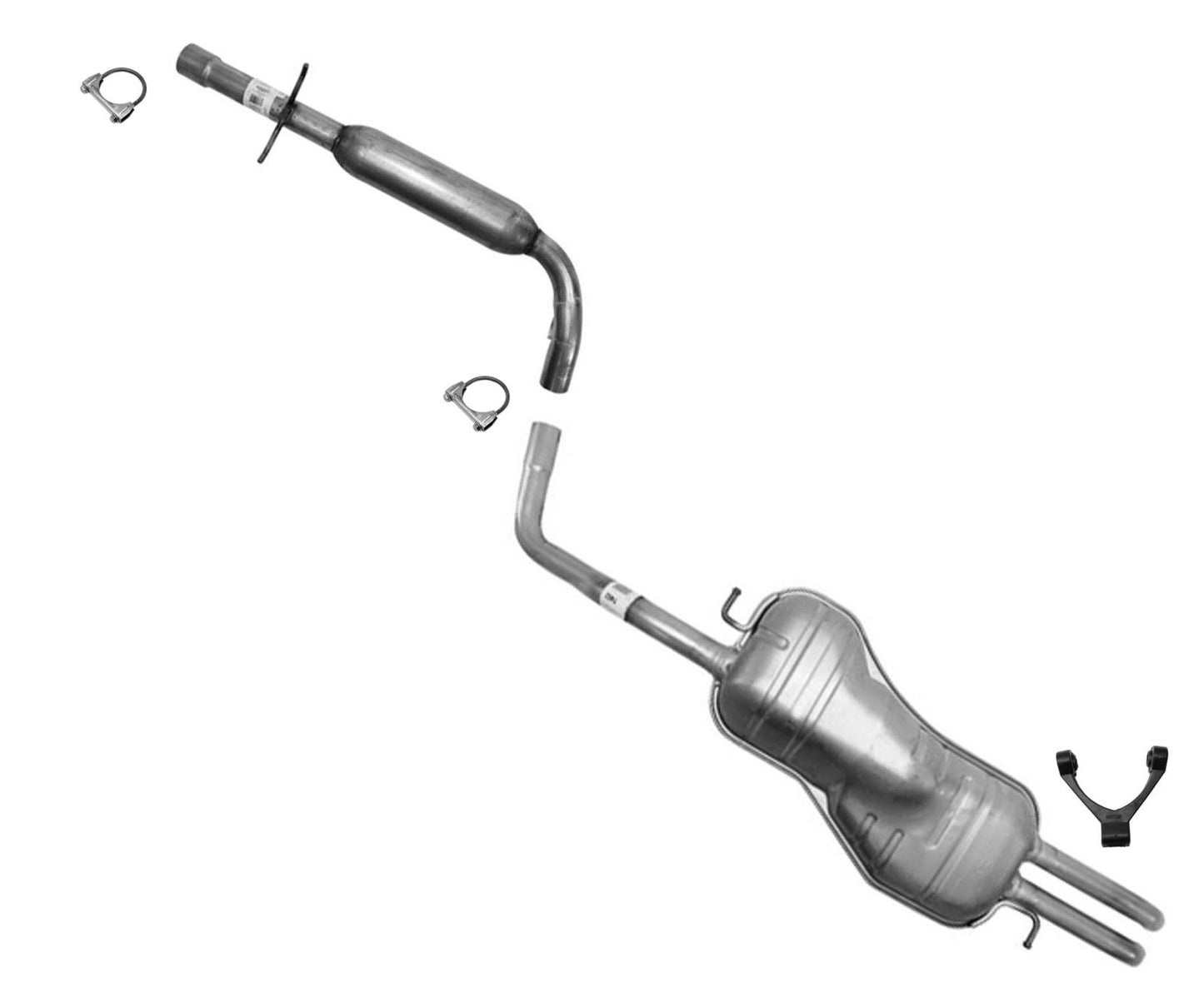 Sistema de escape silenciador más abrazaderas de conector para Volkswagen Jetta 2.0L 1999-05