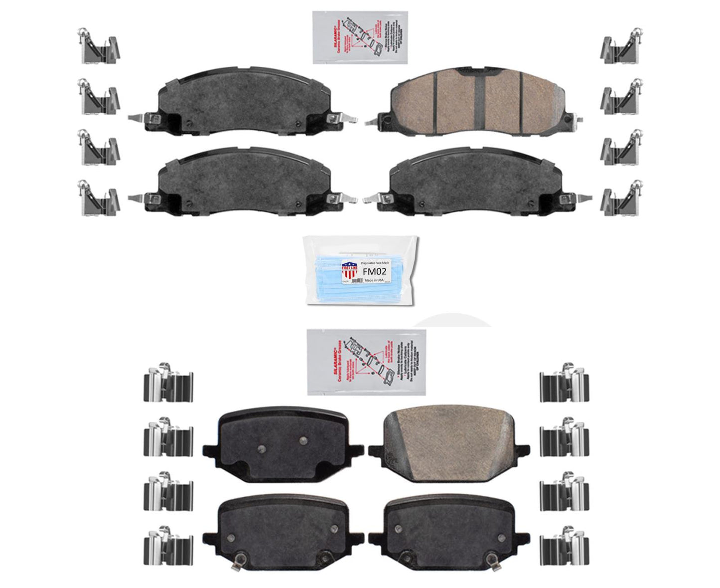 Front & Rear Ceramic Brake Pads for 2020-2023 Lincoln Aviator with 345MM Rotors