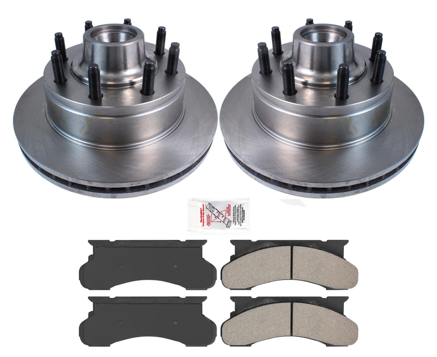 AmeriBRAKES Pastillas Rotores de freno de disco para Ford F250 de tracción trasera 1986-1994