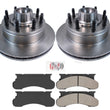 Front Disc Brake Rotors & Brake Pads For 1986-1994 Ford F-250 Rear Wheel Drive