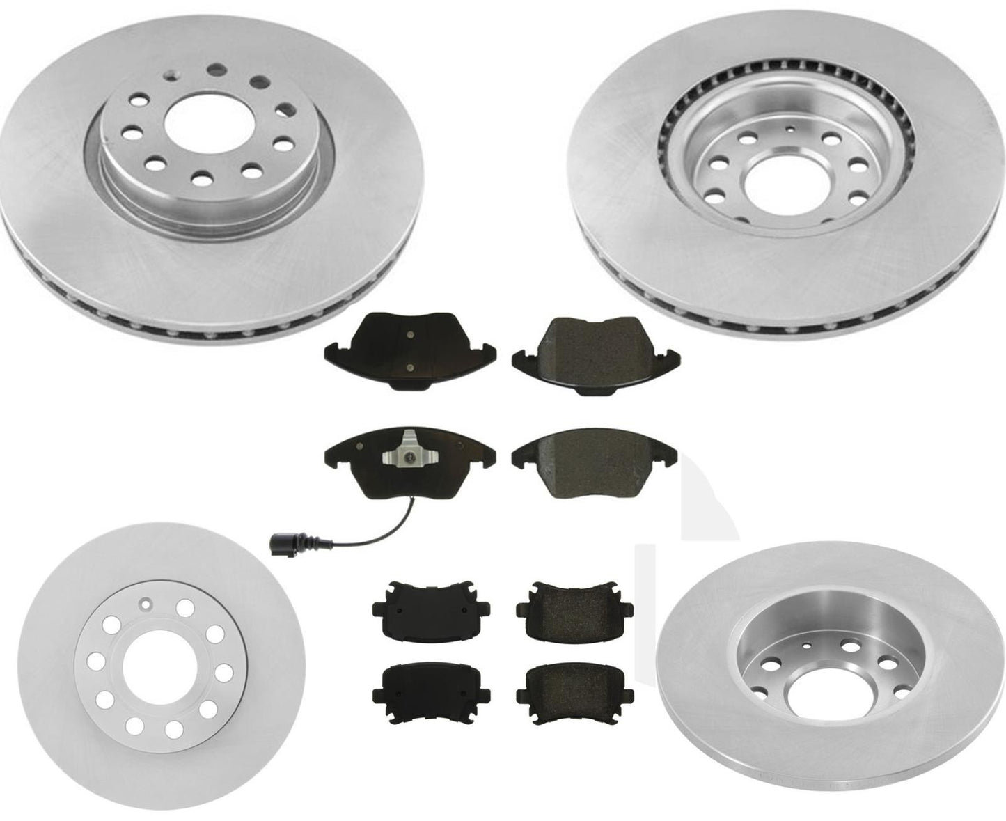 F & R Rotores de disco de freno Pastillas de freno para Volkswagen Jetta 05-10 2.5L 312MM Vin 1K