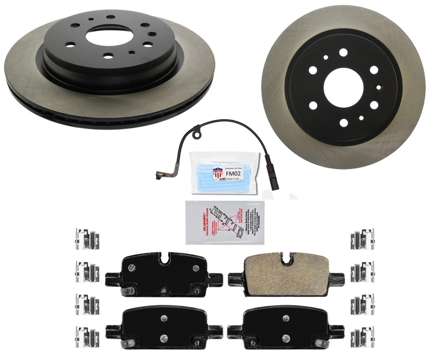 Performance REAR Disc Brake Rotors Pads hardware for 2021-2023 Chevrolet Tahoe