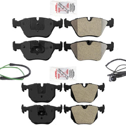 Fits 2001-2005 330Ci 330i 330Xi Front & Rear Brake Pads & Wear Sensor
