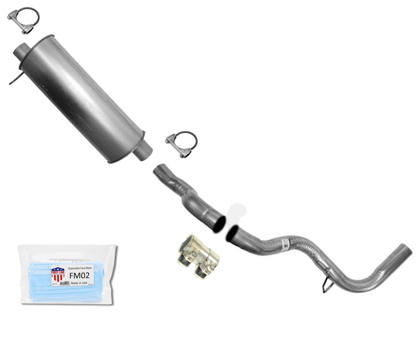 Muffler Tail Pipe Exhaust Fits for 97-2003 Ford E150 E250 5.4L W 138" Wheelbase