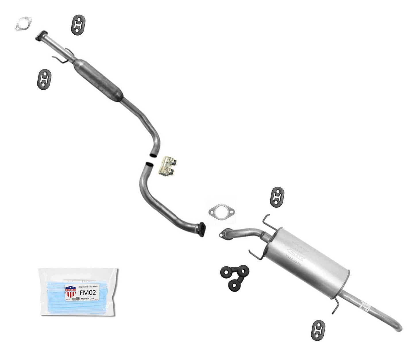 Sistema de escape silenciador de tubo resonador compatible con Chevrolet Aveo Sedan 2009-2011