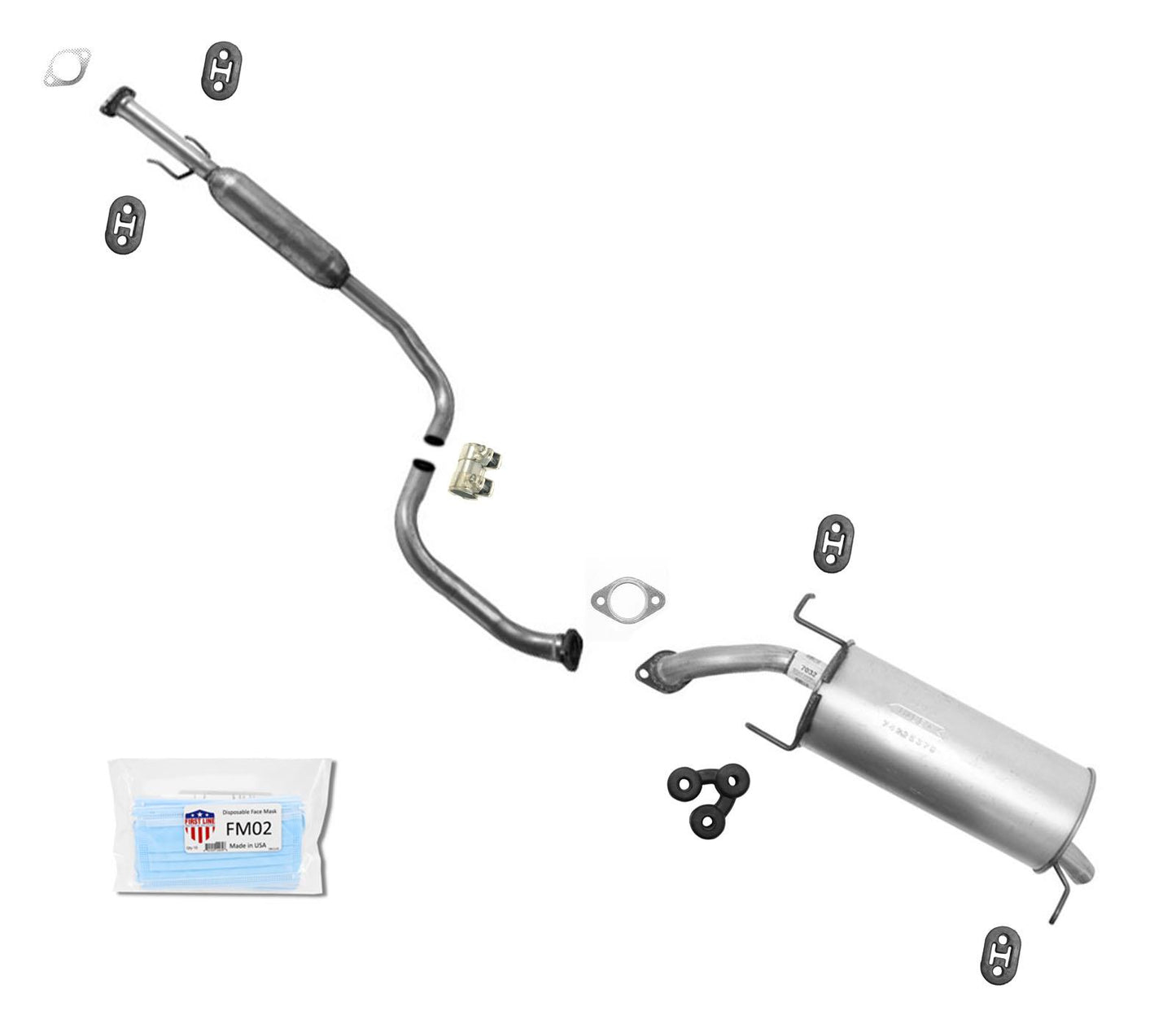 Sistema de escape silenciador de tubo resonador compatible con Chevrolet Aveo 5 Hatch 2009-2011