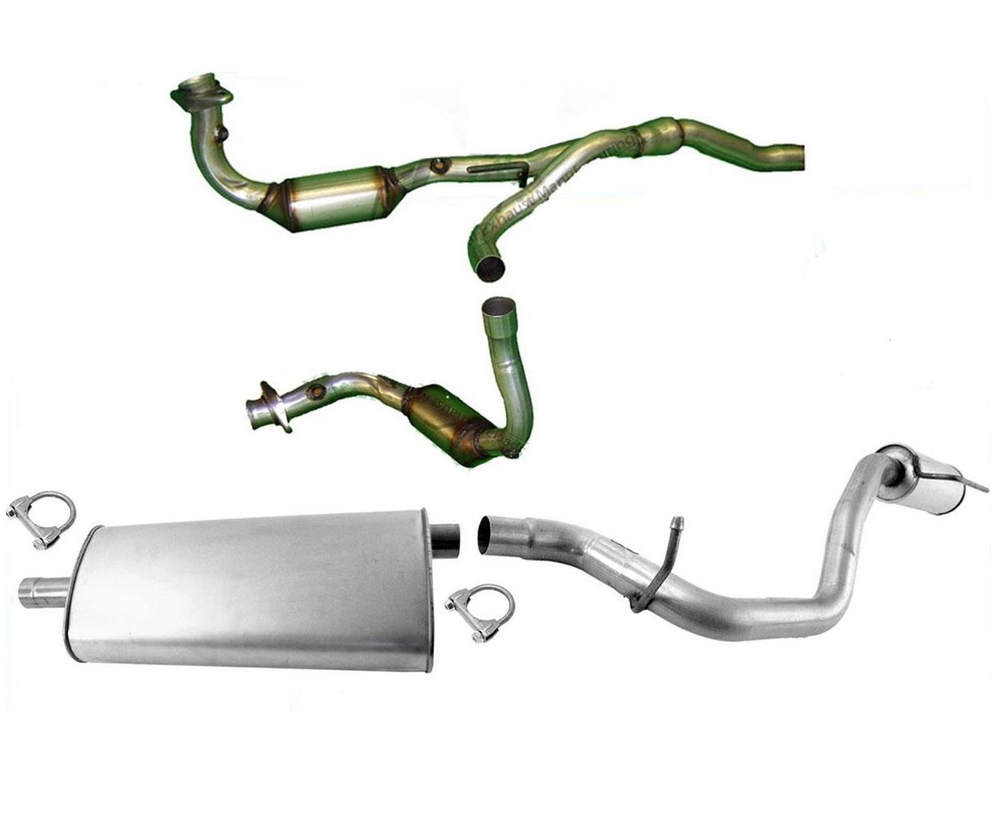 Sistema de escape Convertidores izquierdo y derecho Tubo de escape del silenciador para 08-12 Liberty 3.7L
