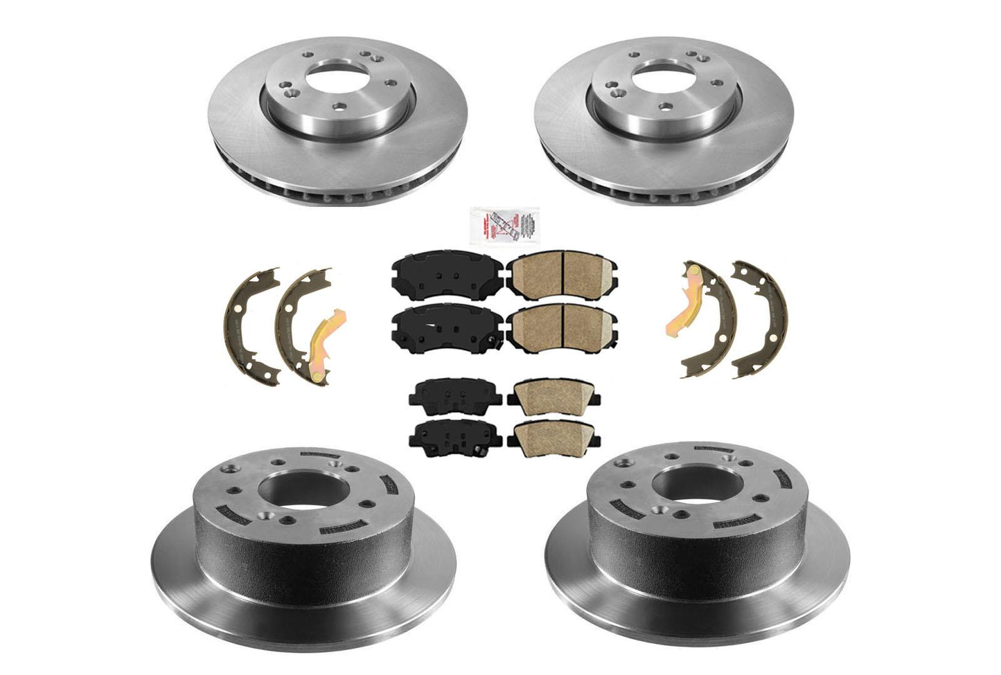 F&R Rotores de freno de disco Pastillas de cerámica para KIA Soul 2.0L solo 7 piezas 2010-2011