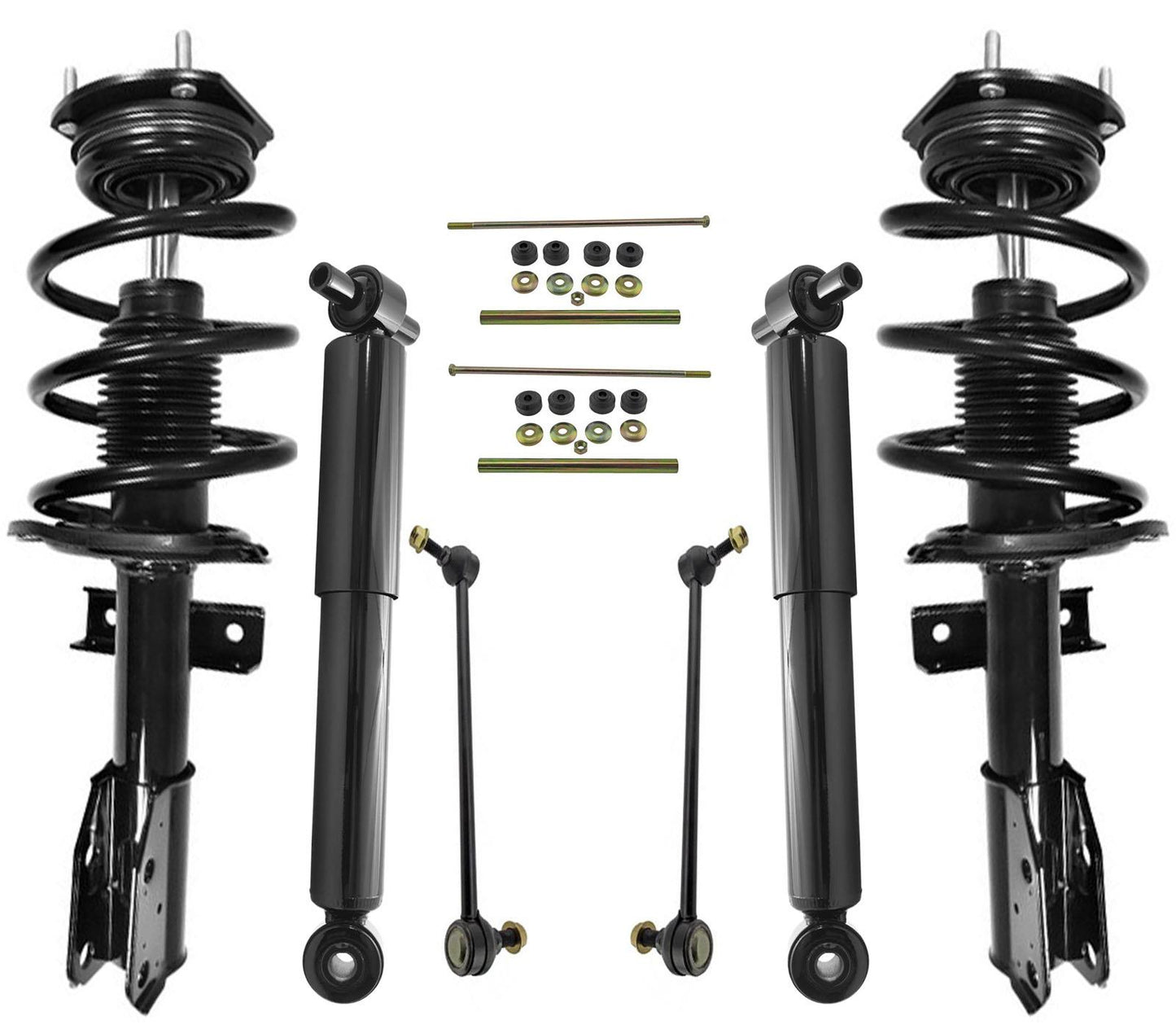 Front Coil Spring Struts Rear Shocks Sway Bar Links Fits For 09-12 GM Traverse