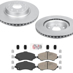 Fits 18-2021 Jeep Wrangler With 328MM Rear FRONT Coated Brake Rotors Brake Pads