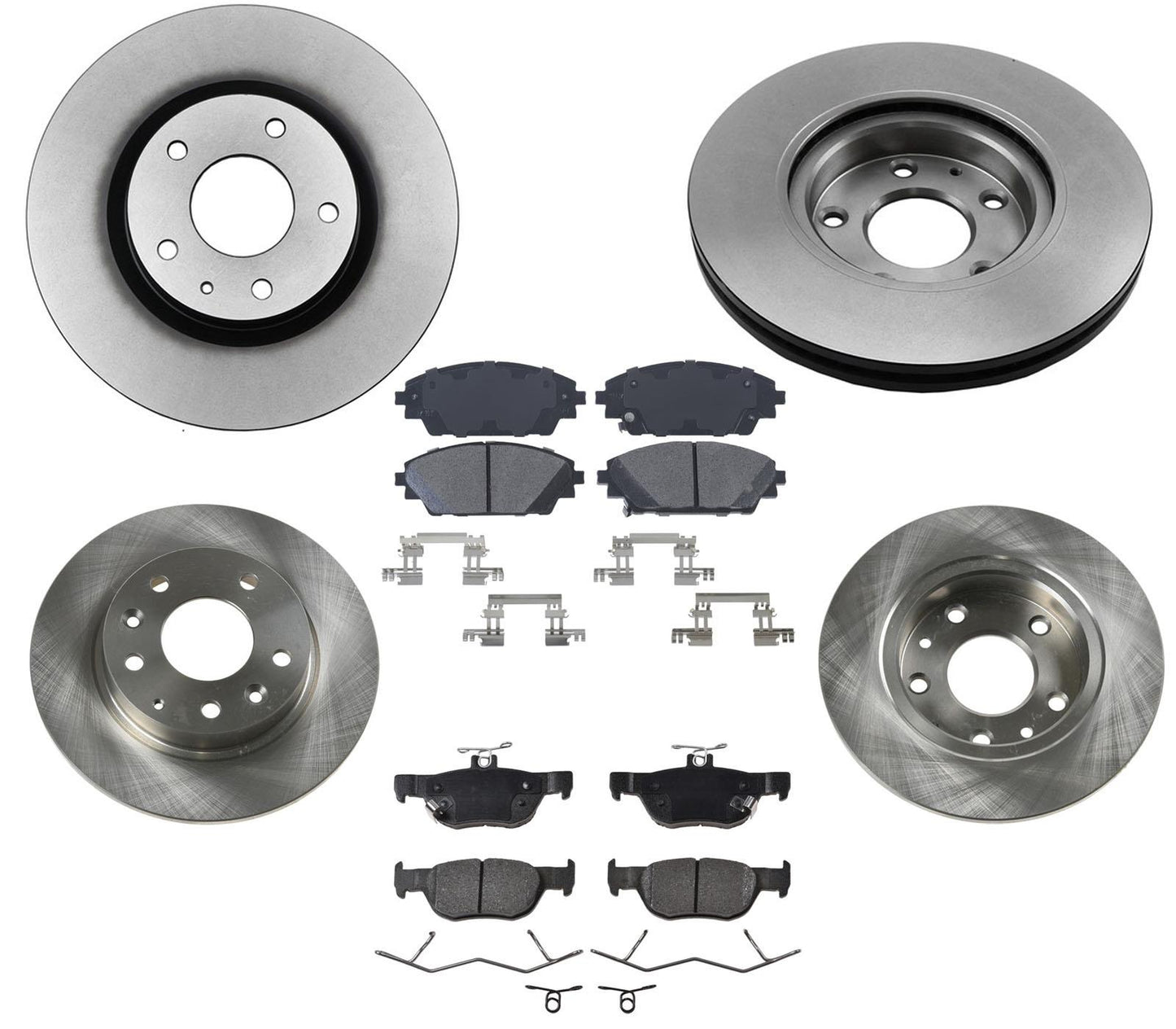Front & Rr Disc Brake Rotors Ceramic Pads Hard for 19-23 All Wheel Drive Mazda 3