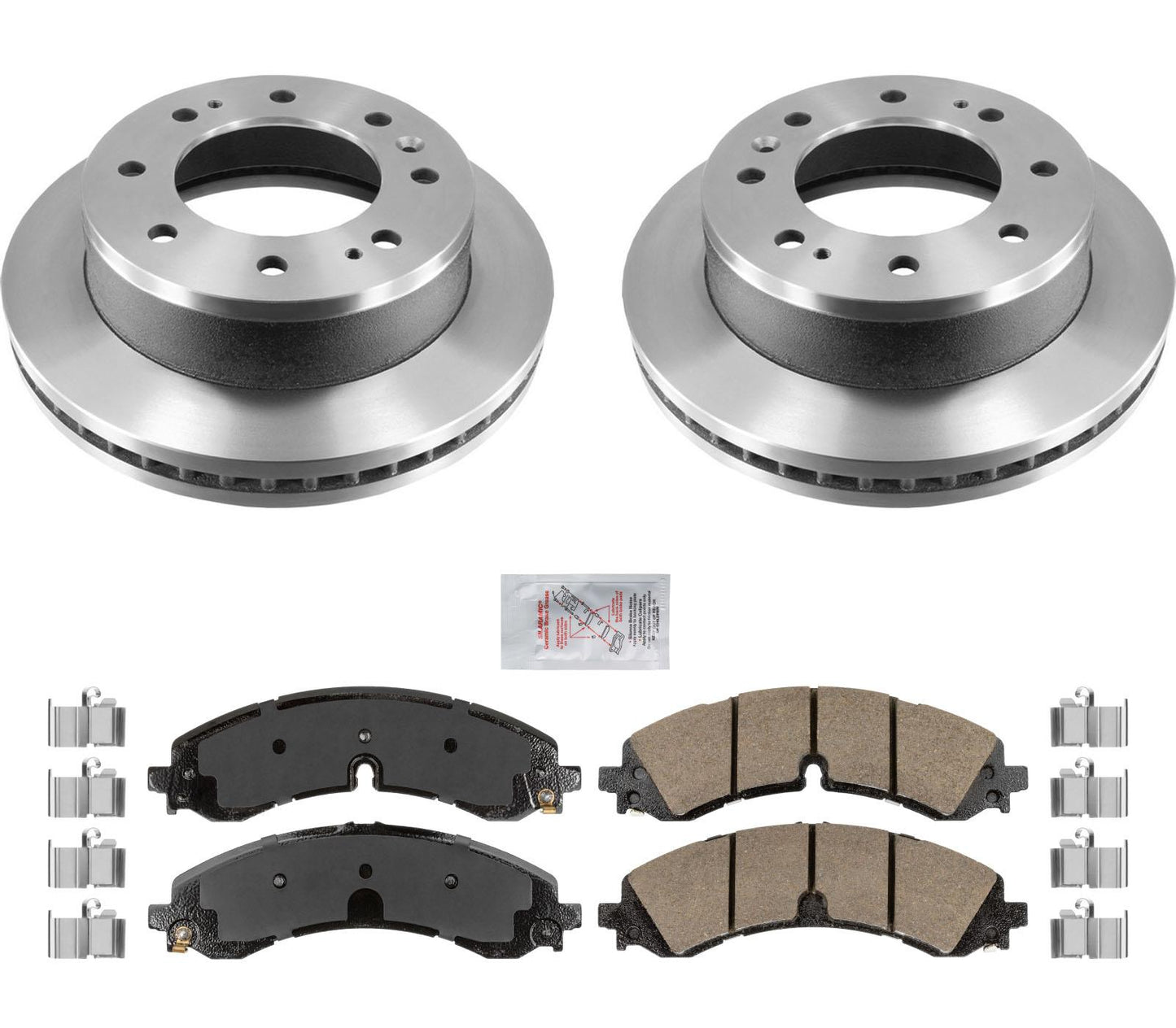 Coated Front Disc Brake Rotors Pads Hardware For 2020-2024 GMC Sierra 2500HD