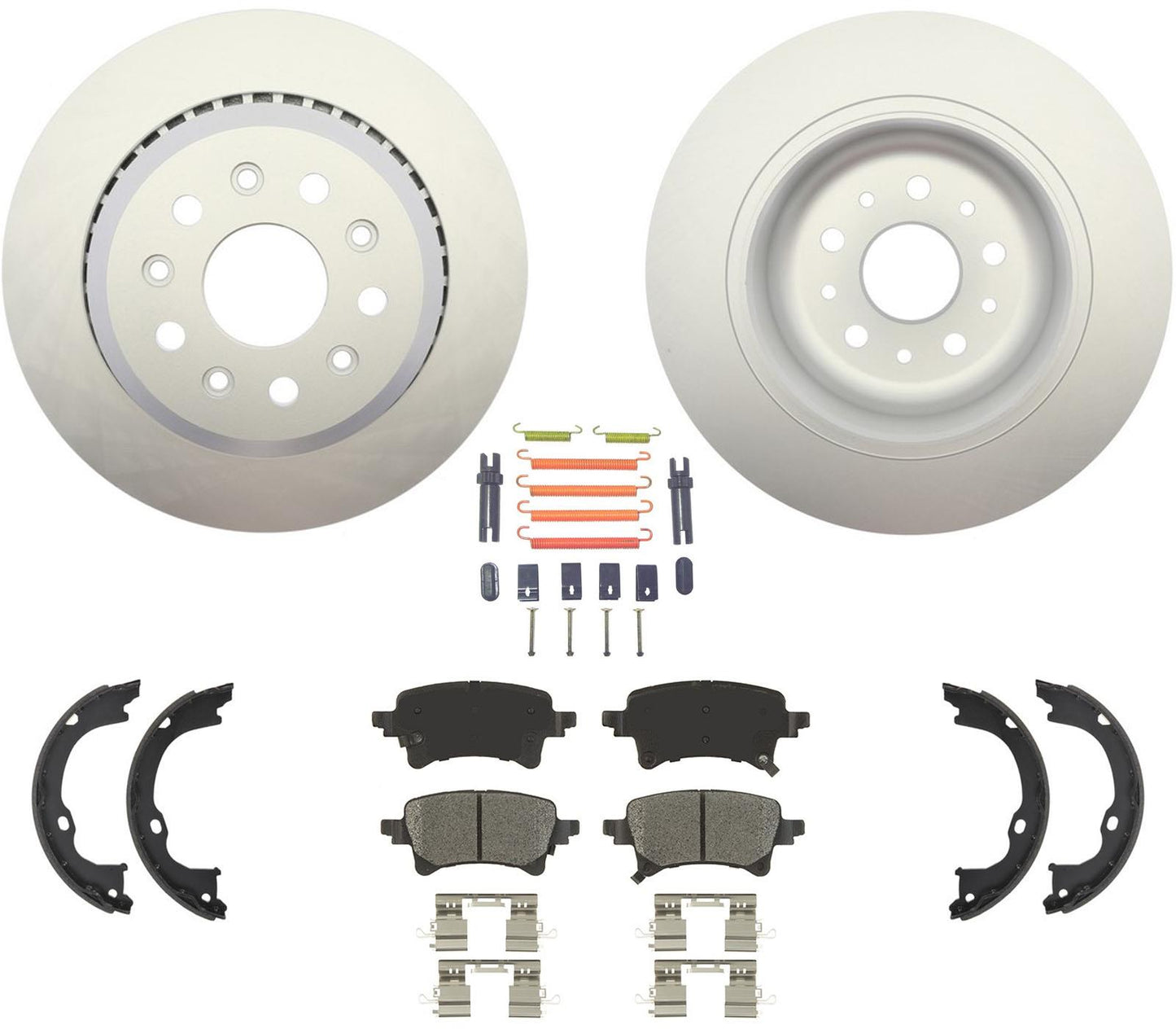 Para Jeep Gladiator 2020-2022 Rotores traseros recubiertos Pastillas de freno Hardware Estacionamiento