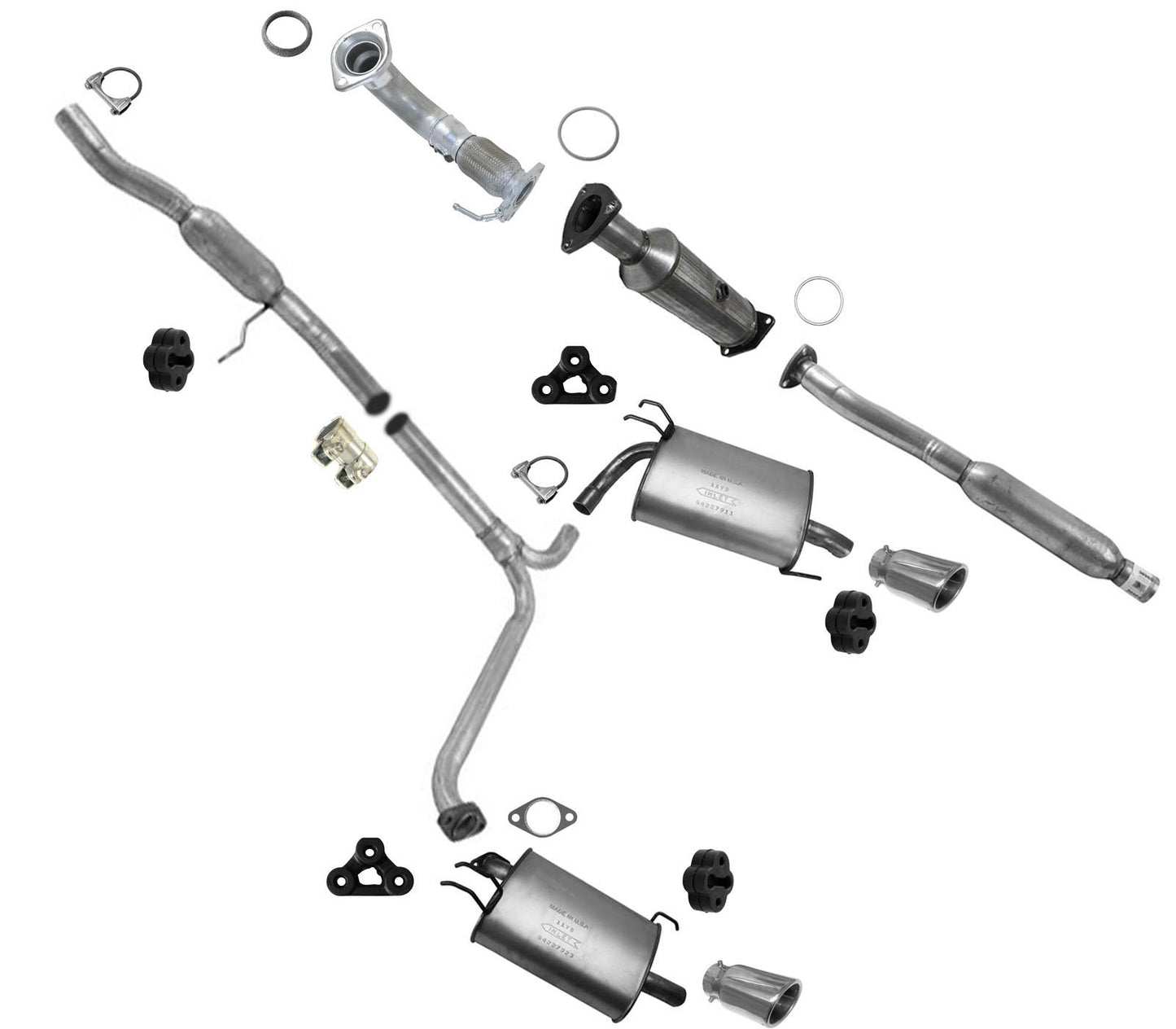 Sistema de tubo de escape de silenciador doble convertidor para Acura TSX 2.4L 2004-2008