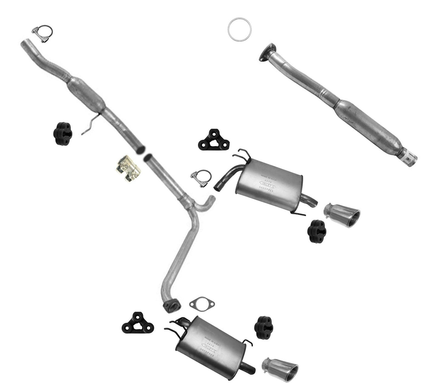 Sistema completo de tubo de escape de doble silenciador para Acura TSX 2.4L 2004-2008