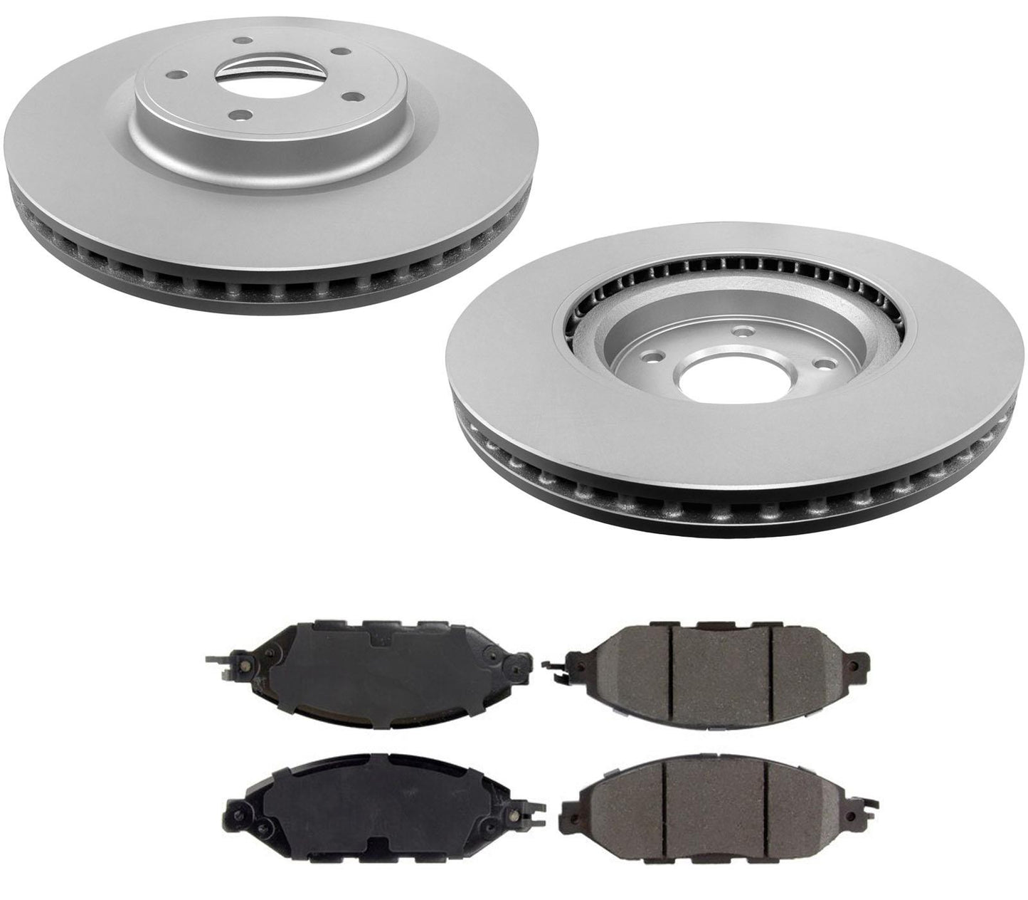 Rotores de disco de freno delantero y pastillas de cerámica para Infiniti 2014-2019 QX60 y Q50