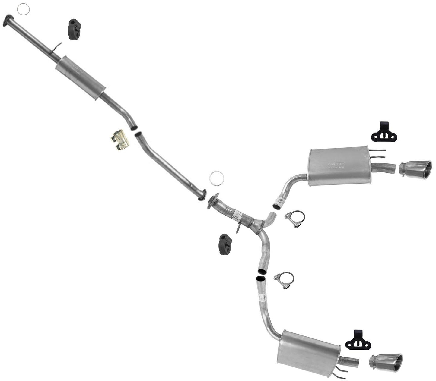 Sistema completo de tubo de escape de doble silenciador para Honda Accord 3.5L Sedan 13-17