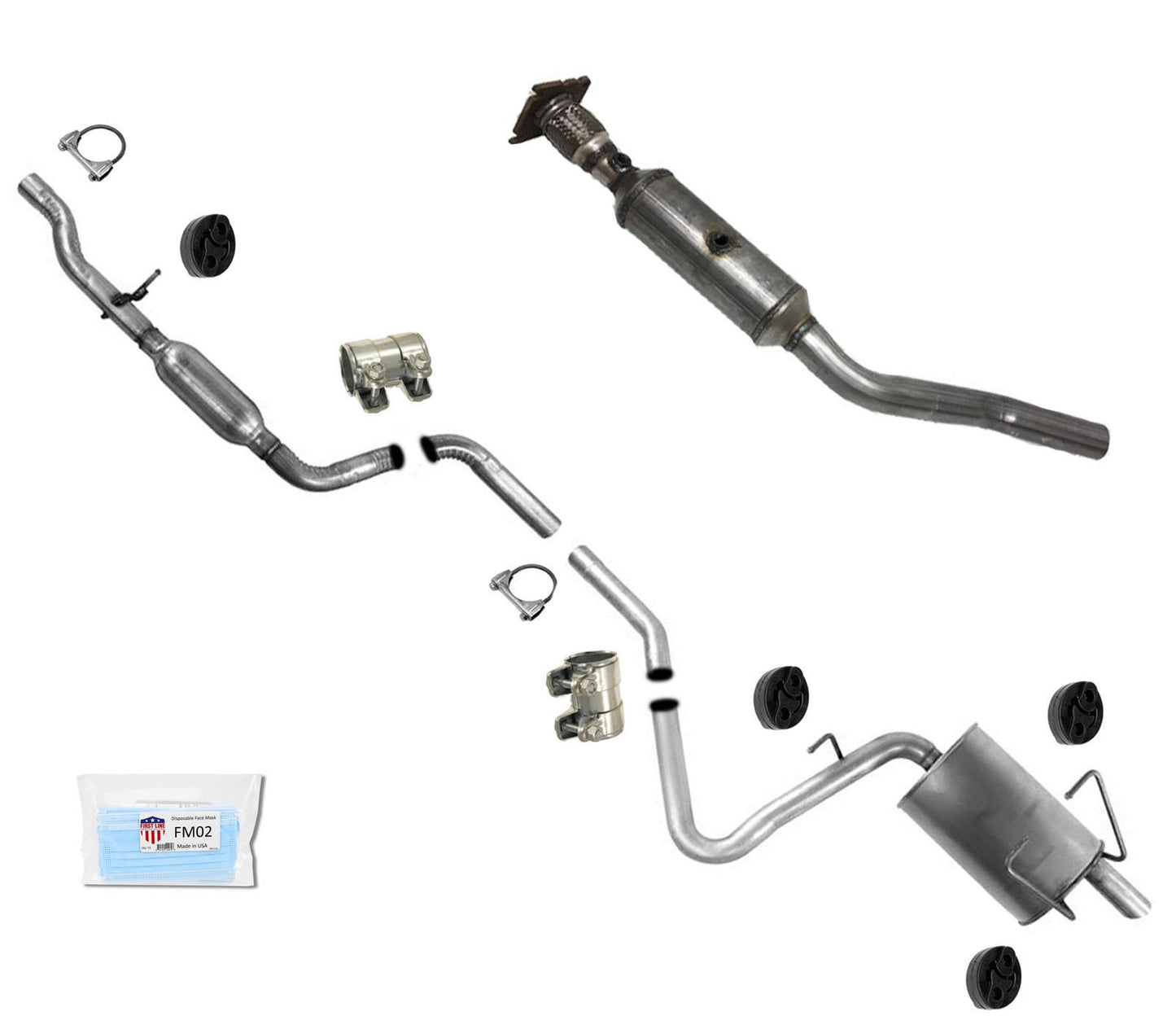 Sistema de escape de tubo silenciador convertidor catalítico para Dodge Journey 2.4L 2009-2018