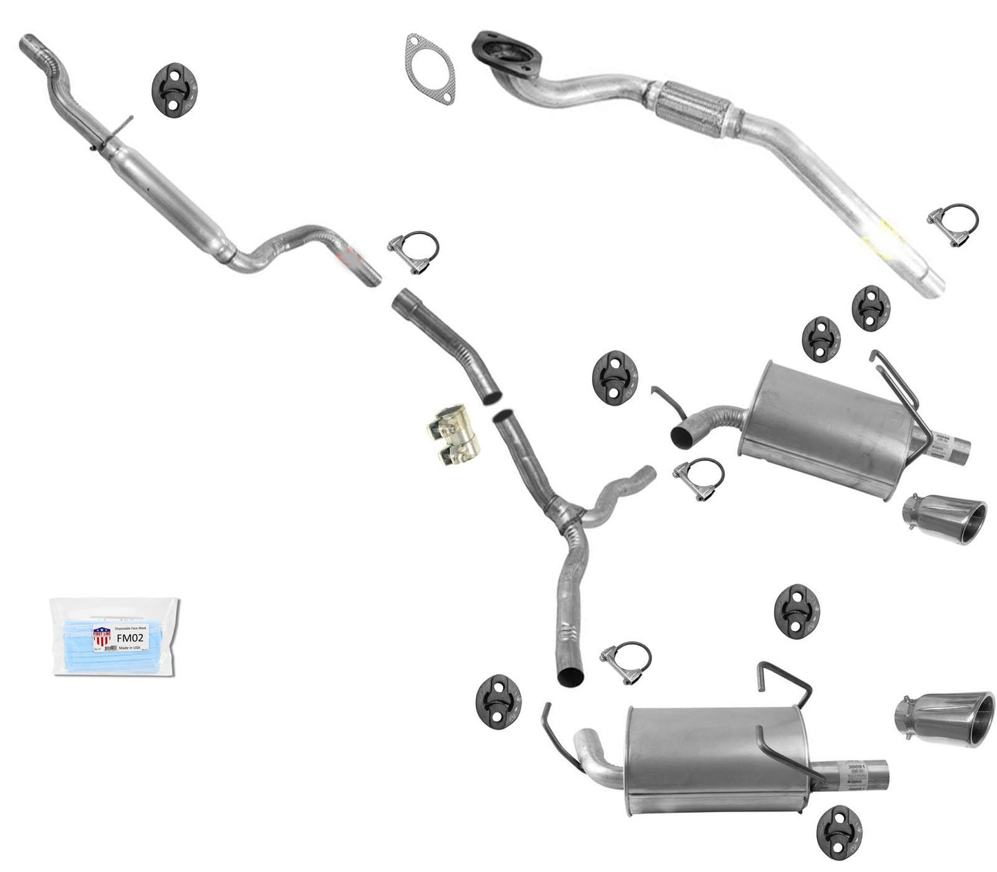 Sistema de escape Flex Pipe Ext, silenciadores dobles para Dodge Journey 3.5L 2009-2010