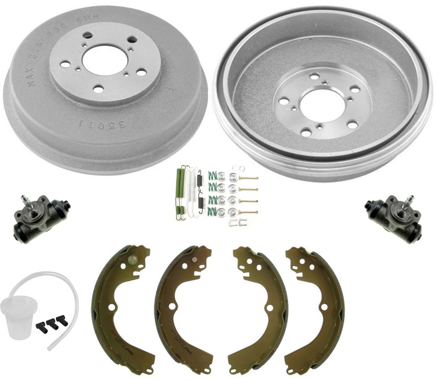 Se adapta a Forester 98-02 sin tambores de freno trasero ABS, zapatas y cilindros de resortes.