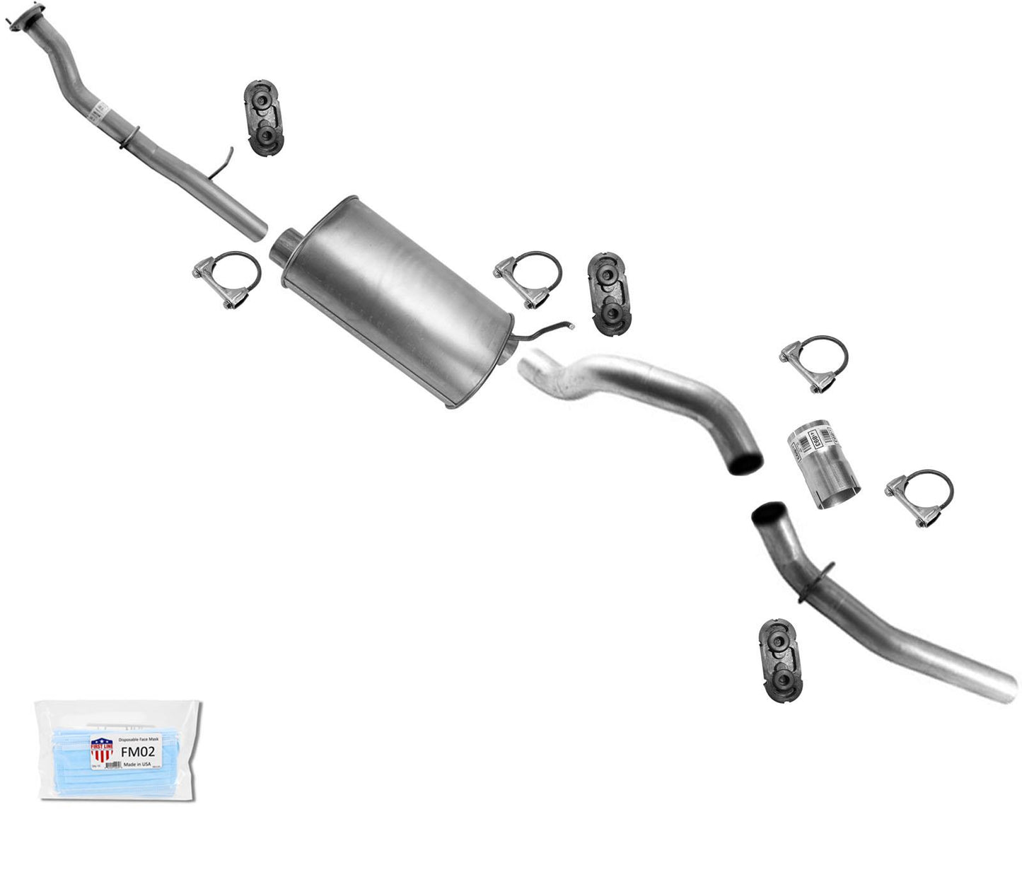 Exhaust Muffler Pipe For 2007-2010 GM Silverado 2500HD 6.0 with 157.5" Wheelbase