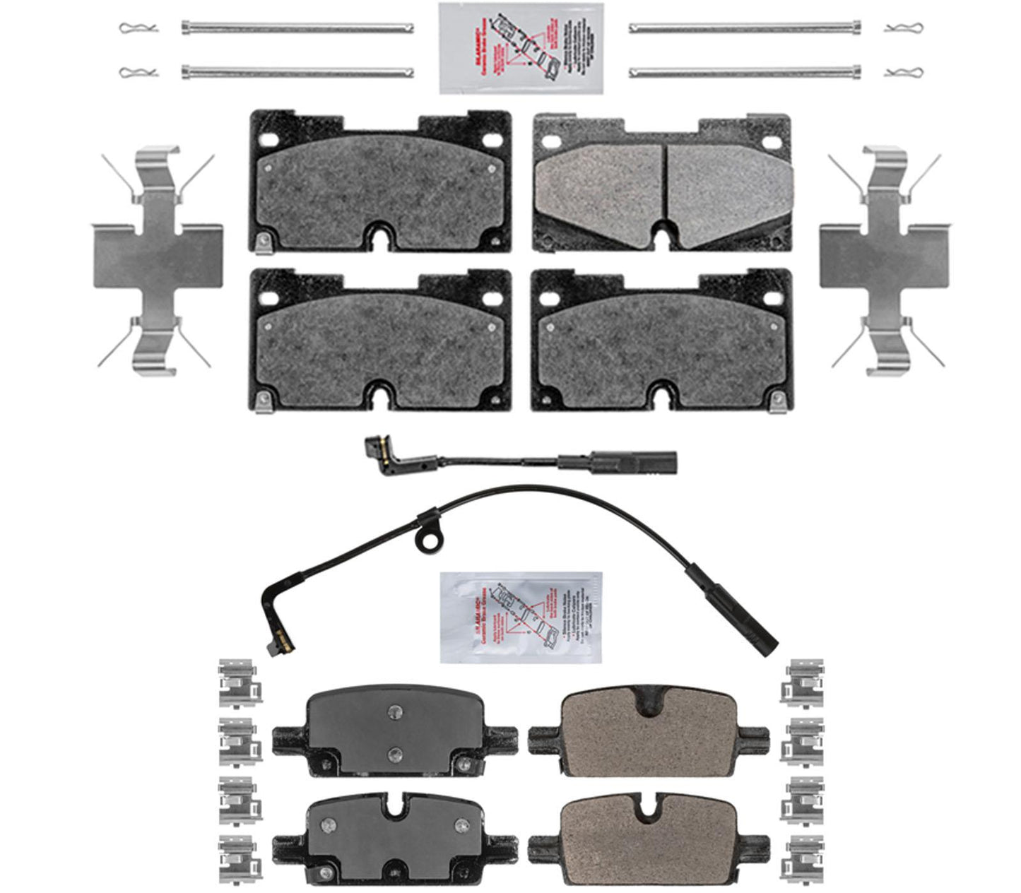 Front Rear Carbon Fiber Enhanced Metallic Pads Sensor Fits 2021 Chevrolet Tahoe