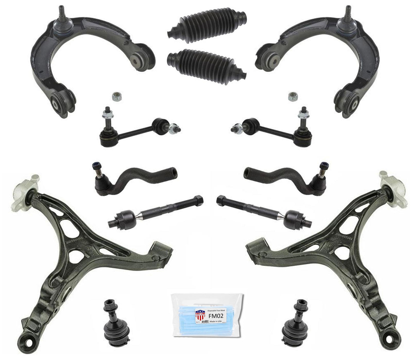 Lower & Upper Control Arms Ball Joints Tie Rods for Jeep Grand Cherokee 2011-15