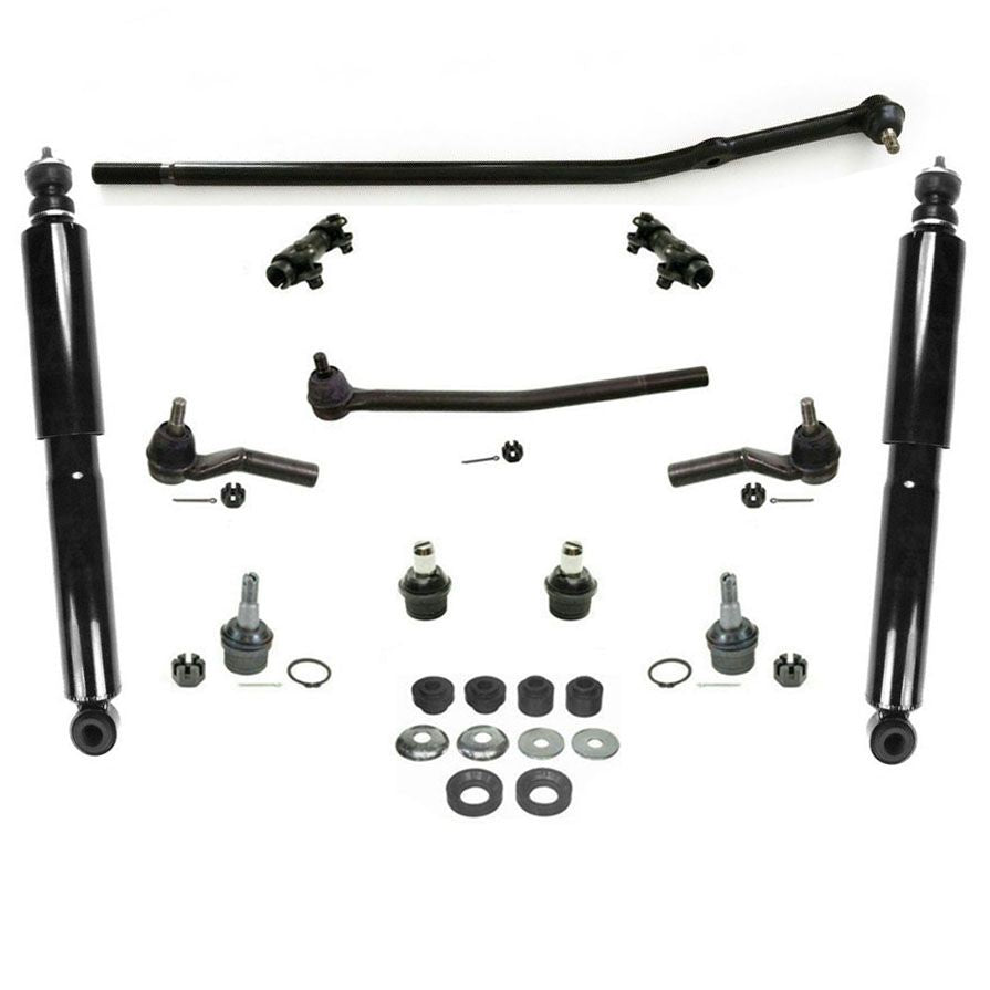 Kit de barra de acoplamiento de arrastre, rótulas, bujes, amortiguadores, 13 Uds. Para Ford E150 Van 2007