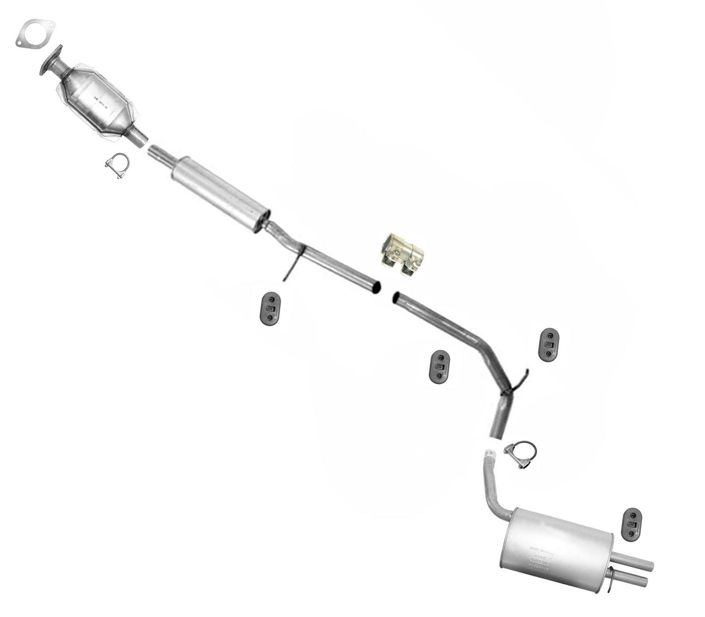 Resonator Muffler Pipe for PZEV SULEV Emissions 2008-2009 Ford Taurus 3.5L