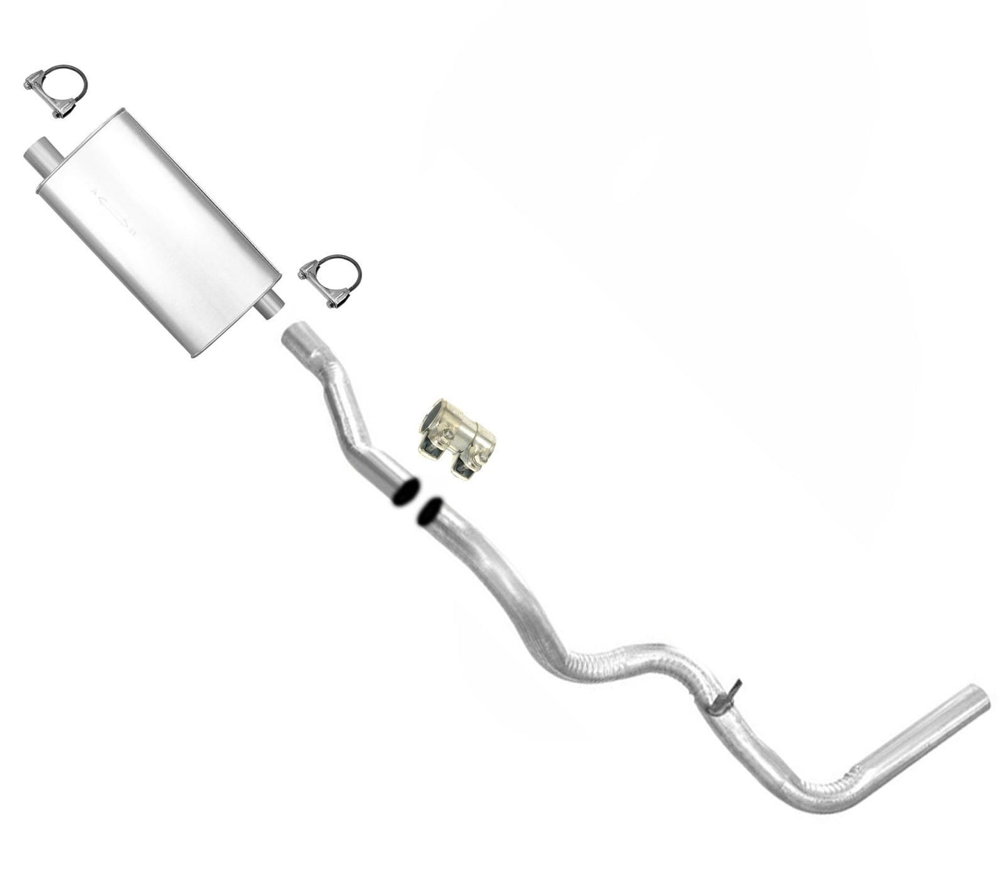 Weld On Muffler and Tail Pipe for 88-93 Chevrolet K1500 Pick Up 4.3L 5.0L 131.5