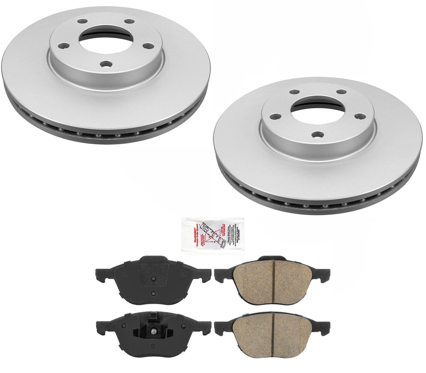 Fits 04-2013 Mazda 3 2.0L Front Coated Brake Rotors & Ceramic Pads Non Turbo