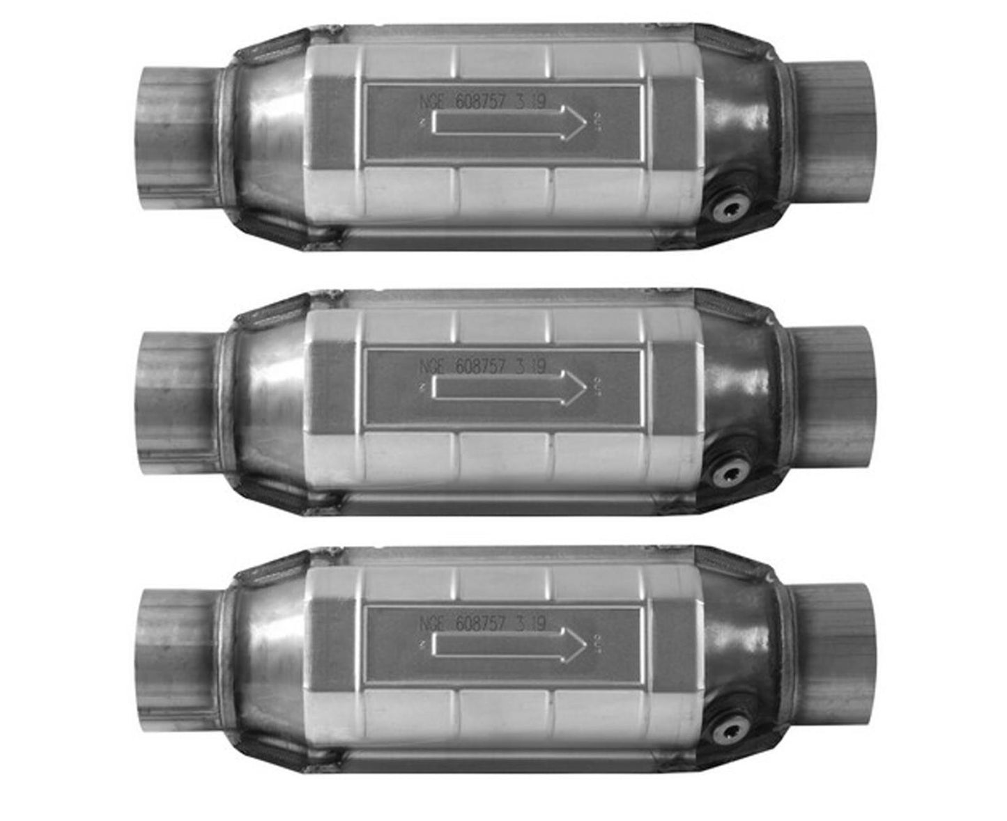 3 L R Rr Catalytic Converters Weld onto Engine Y Pipe For 2014 GMC Sierra 6.0L