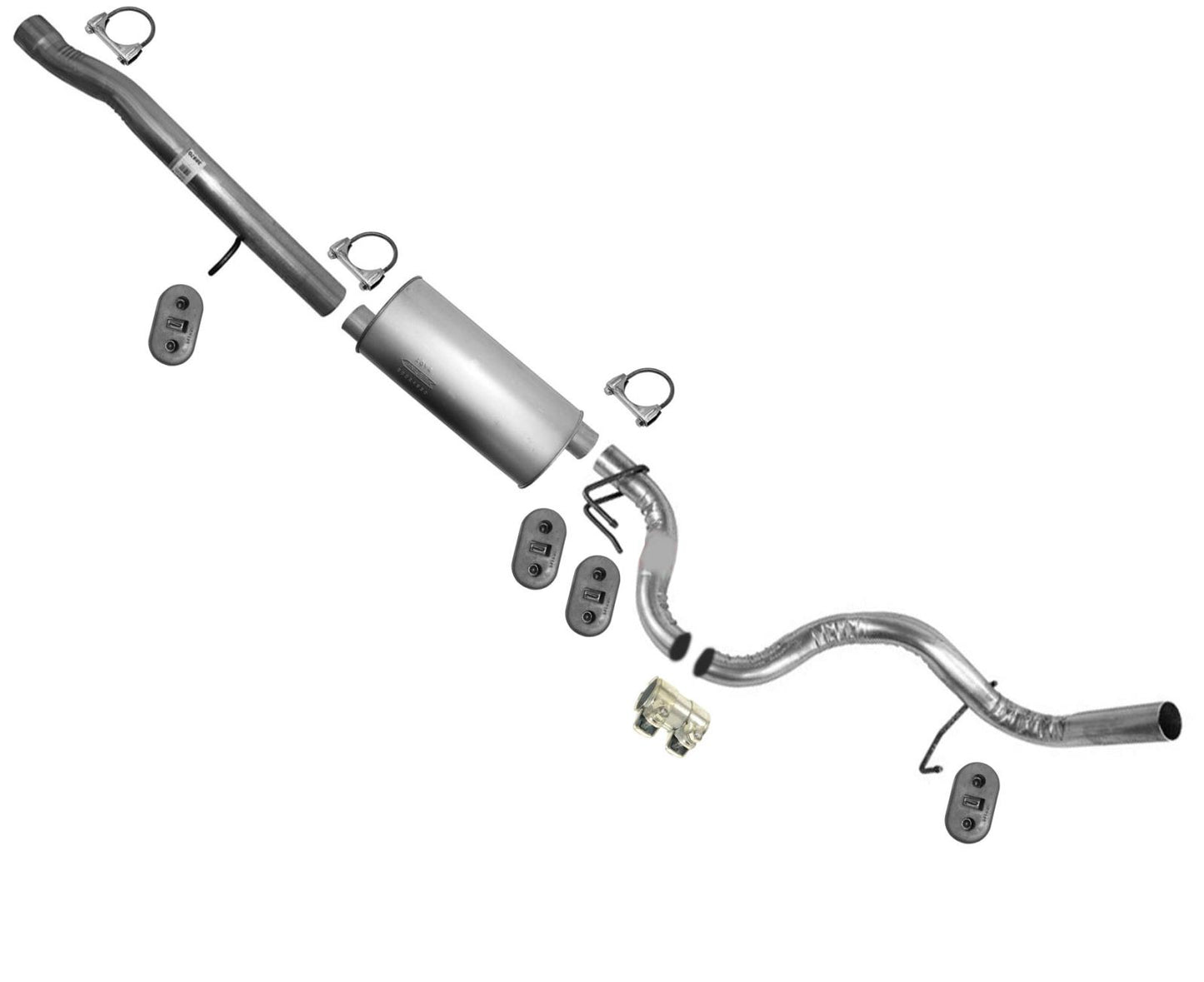 Exhaust System Muffler Ext & Tail Pipe Fits for 2009-2014 Ford E150 E250 5.4L