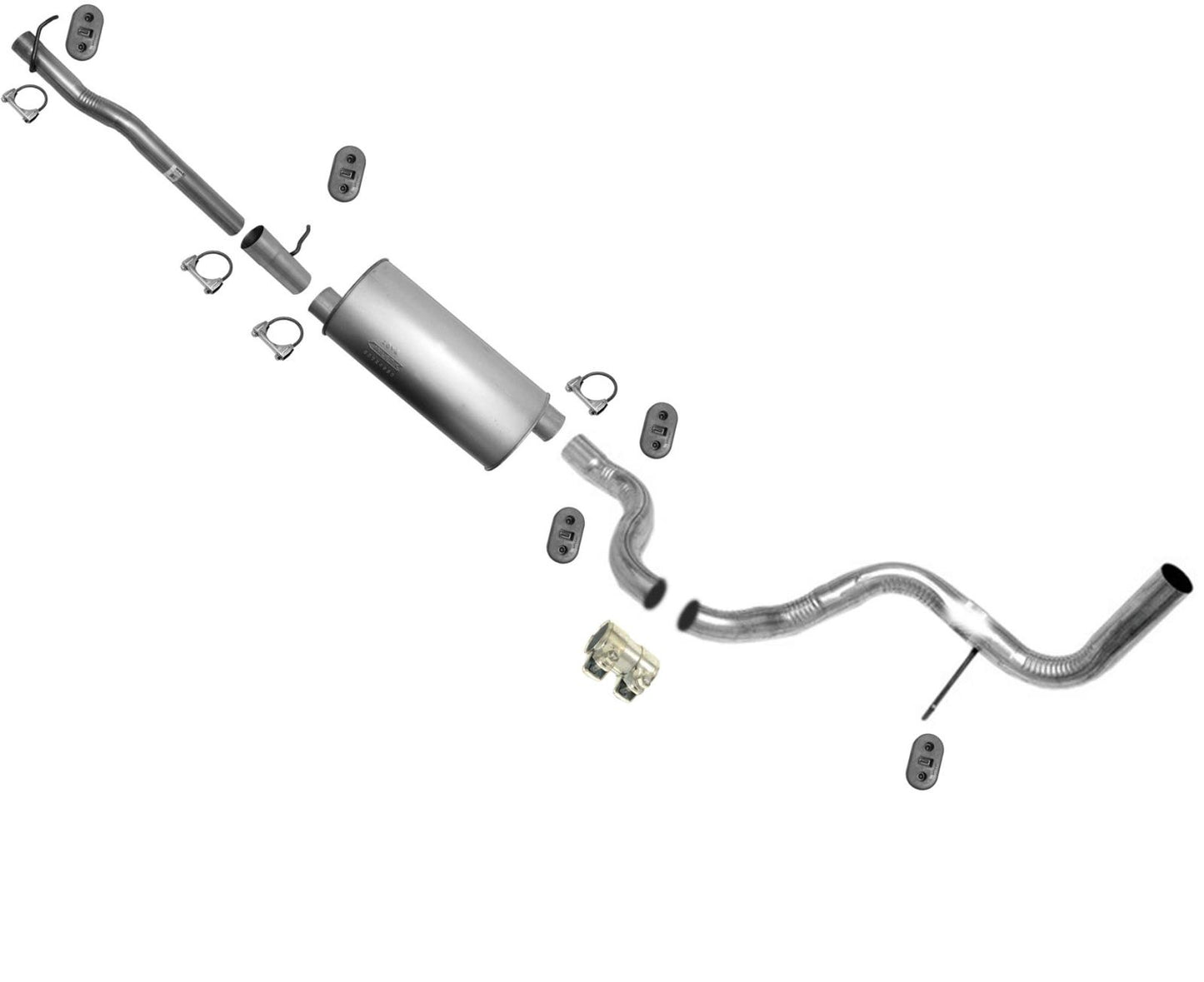 Exhaust System Muffler Ext & Tail Pipe Fits for 2004-2005 Ford E150 E250 5.4L