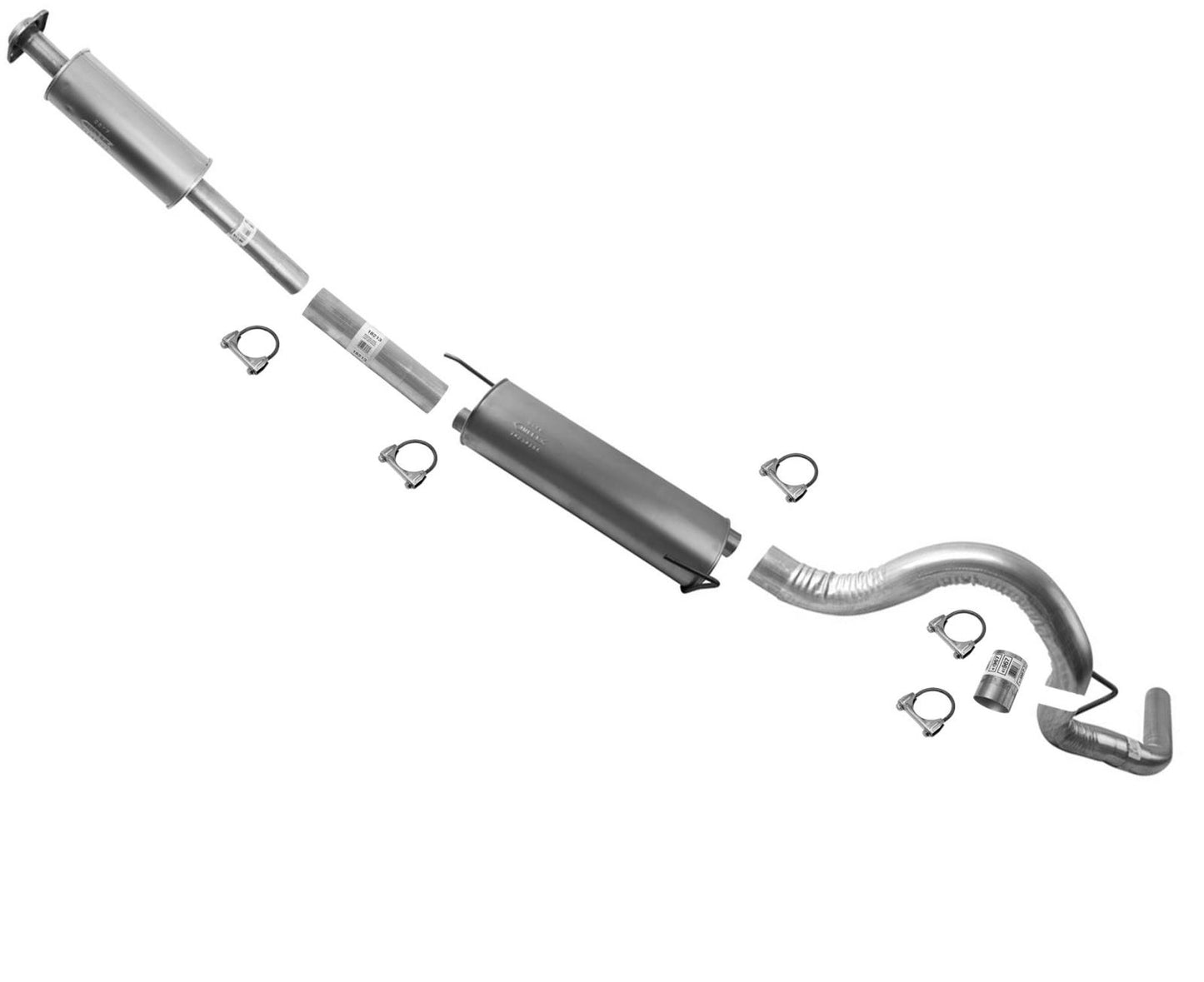 Tubo de escape de silenciador de tubos resonadores para Ford F150 15-2020 3.5L con distancia entre ejes de 141"