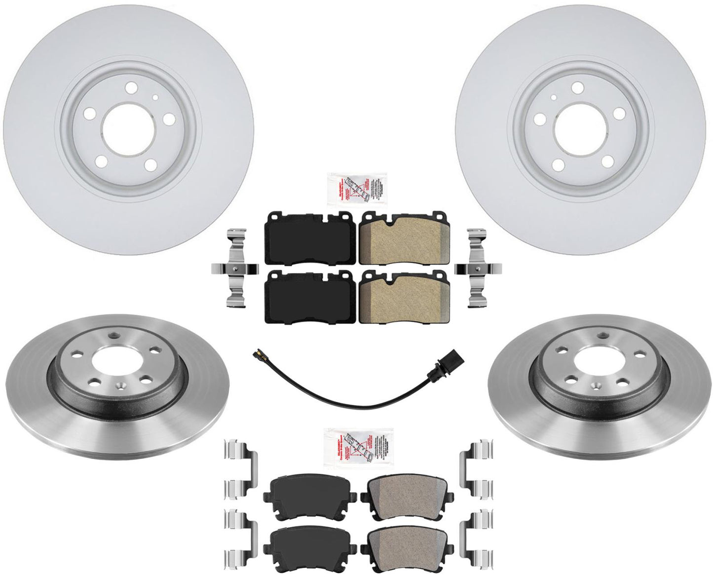 Sensor de pastillas de freno de rotores de freno de disco recubiertos para Audi Q5 2.0L 2012-2017