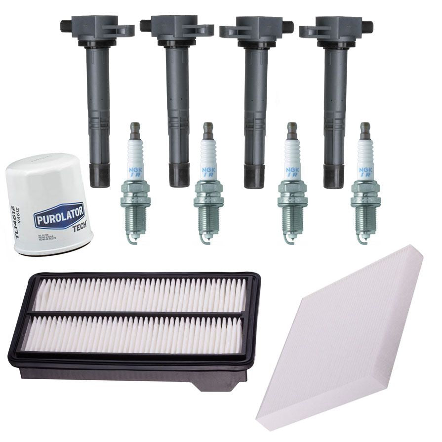 Bobinas de encendido NGK Tapones de iridio Filtro de cabina de aceite compatible con Honda Civic Si 2.0L 06-11