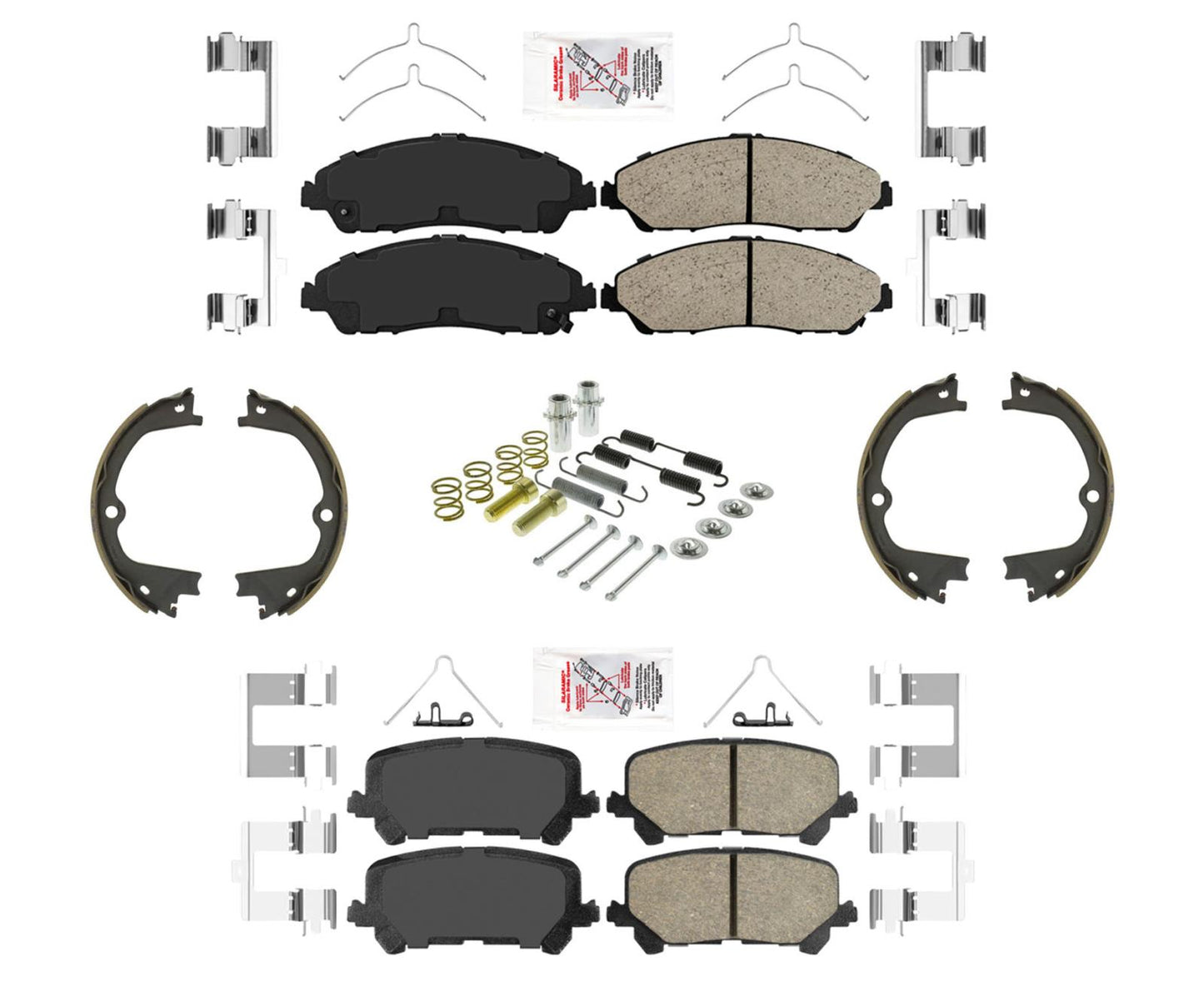 AmeriBrake Pastillas de cerámica con hardware 4 piezas para Acura MDX 2014-2016
