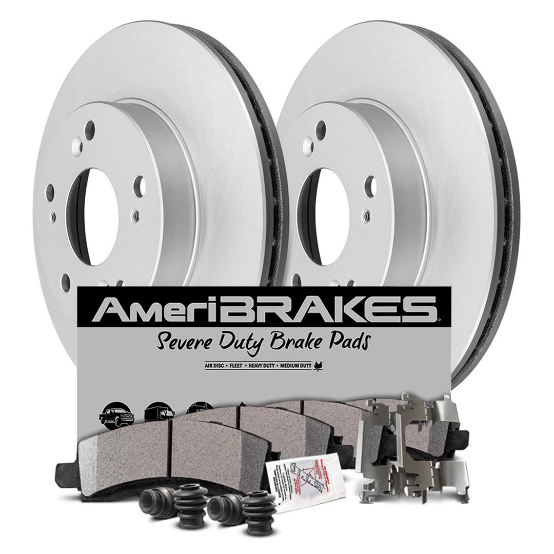 Front Fleet Pads Sensors Coated Rotors for 2007-2018 Sprinter 3500 10,000LB GVW