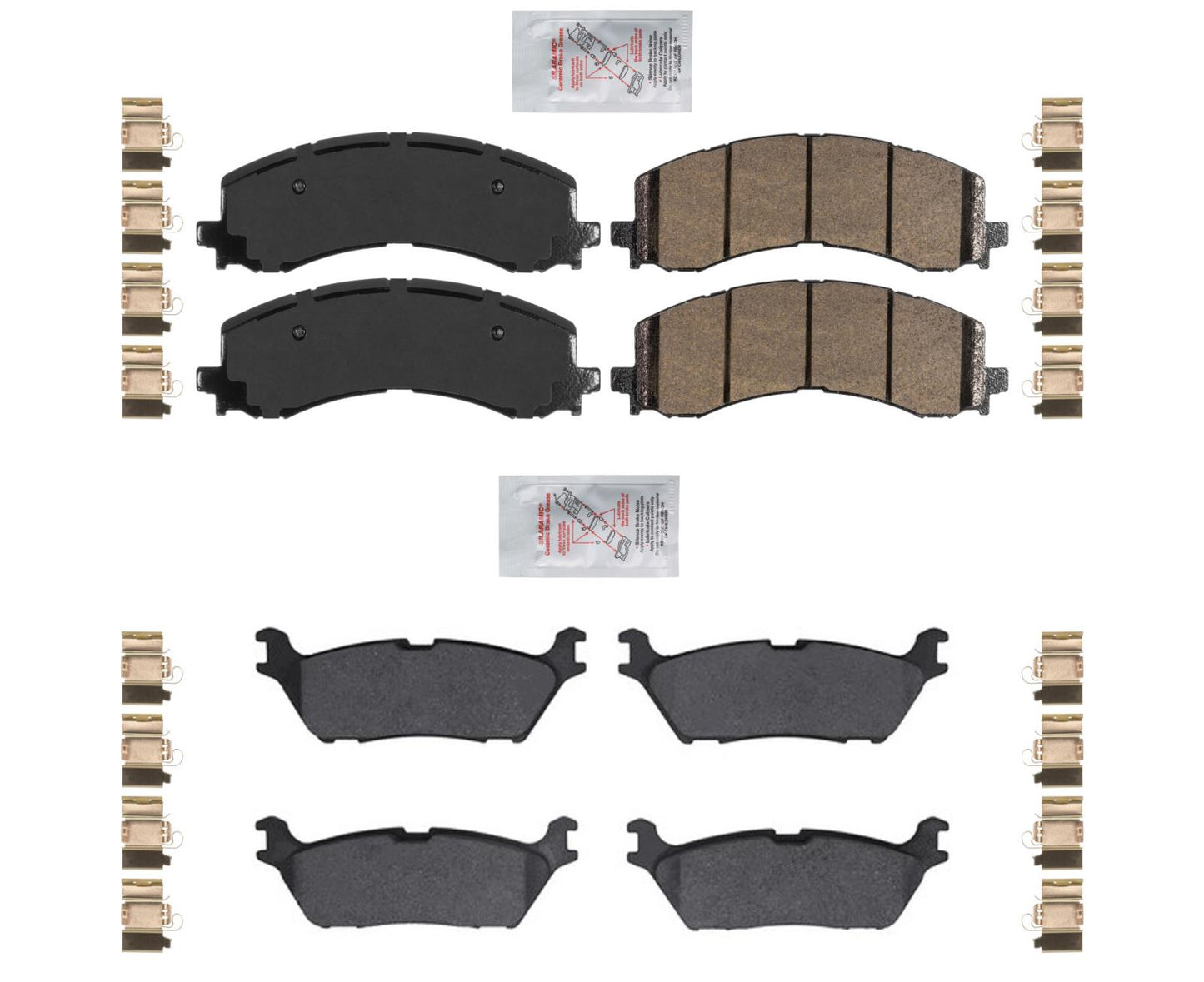 AmeriBrake Pastillas de freno de cerámica premium con hardware para Ford F150 2021-2022
