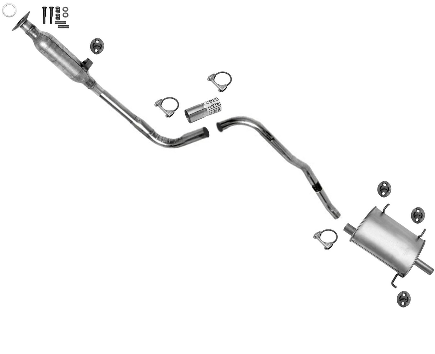 Extension Pipe Resonator Muffler Exhaust System for 89-91 Chevrolet Sprint 1.0L
