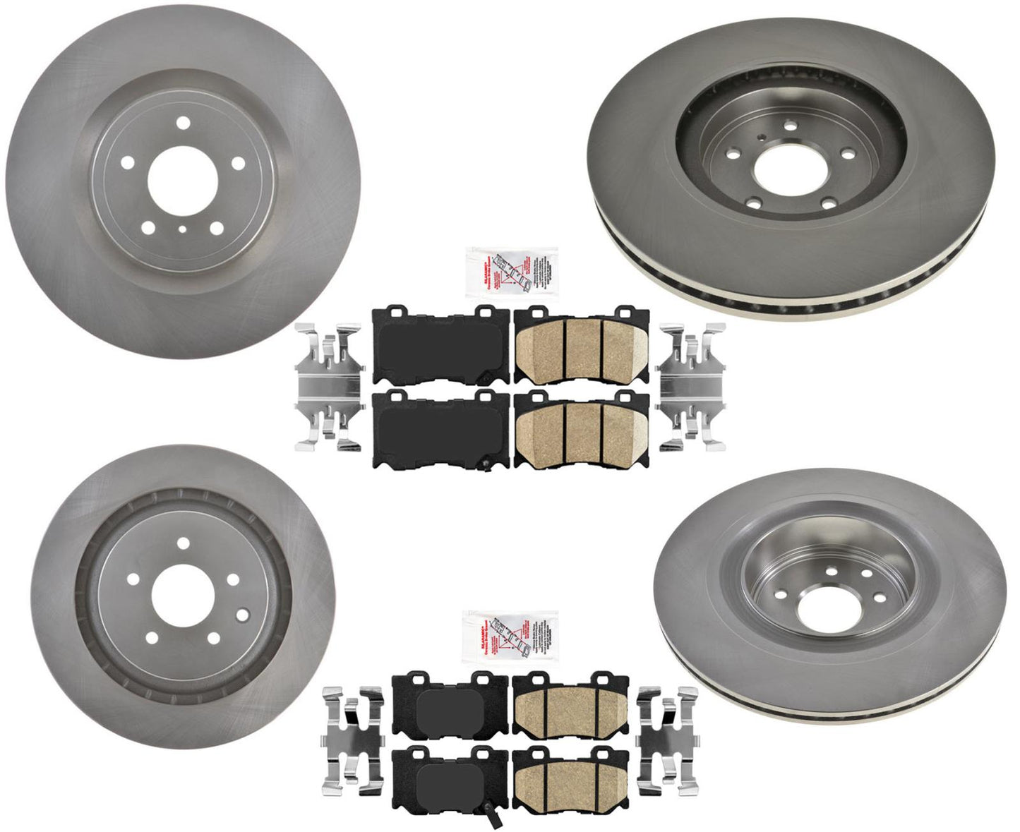Front & Rear Rotors & Brake Pads For Nissan 370Z 09-19 W/ Nismo 4 Piston Caliber