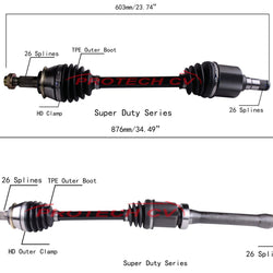 Front Cv Shaft Axles for Mini Cooper 1.6L Base Automatic Transmission 2007-2012